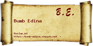 Bumb Edina névjegykártya